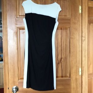 Black with white midi dress